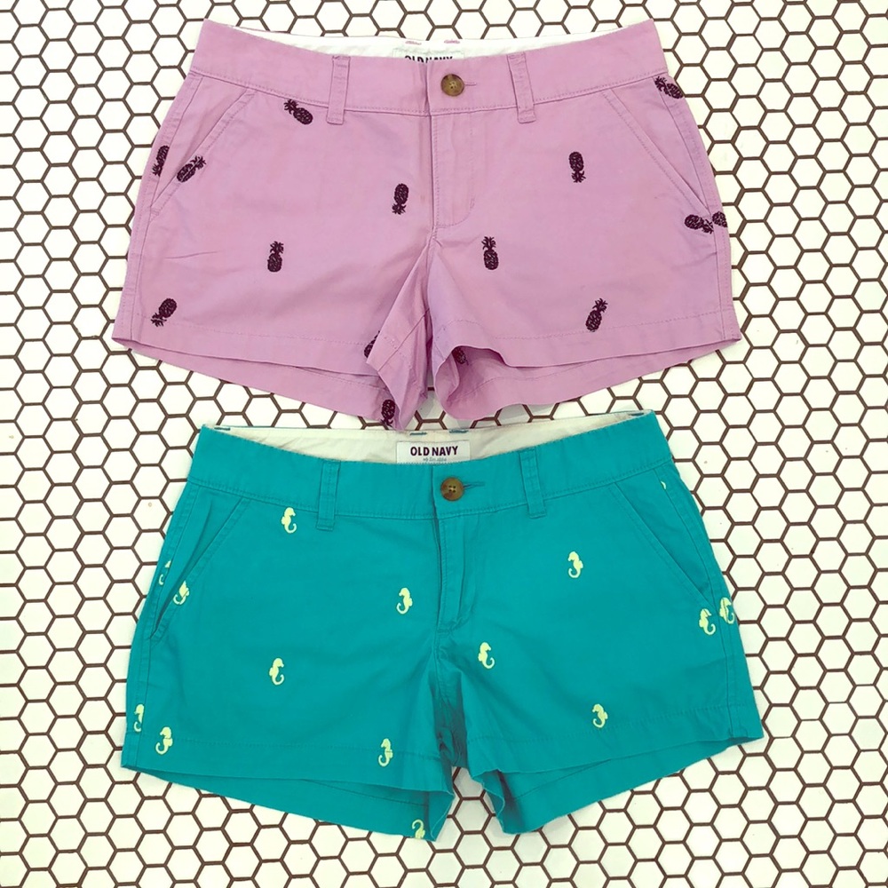 Old navy embroidered pineapple shorts 0